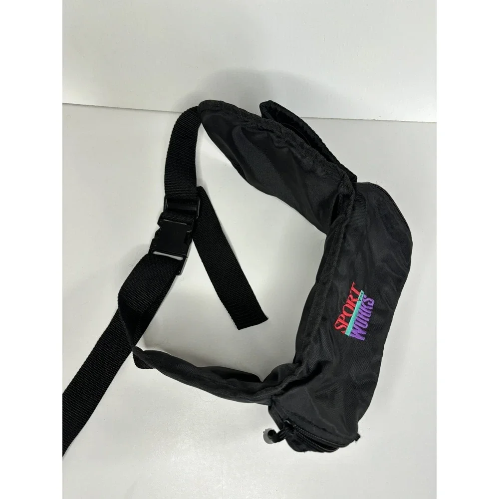 Vintage Sport Works Waist Bag Fanny Pack Black Cup Holder